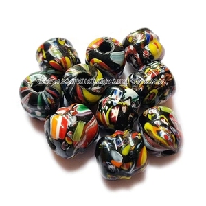 Cuentas de cristal Millefiori Lampwork, 10mm, cristal suelto Multicolor, piezas para hacer joyas en oro, negro, azul, rojo, verde, colores" - Product Image 4