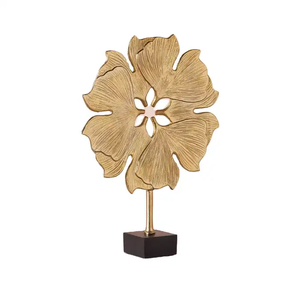 Nuevo Diseño de escultura chapada en oro de hierro en base de mármol figurita escultura abstracta de mesa decoración del hogar ornamento - Product Image 4