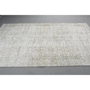 Tapis turc vintage 5,4x9,2 pi (165x279 cm), tapis en laine à bordure blanche - Product Image 2