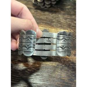 Navajo-Made High Grade Kingman & Sterling Cuff Bracelet Cultural Collectible Jewelry - Product Image 5