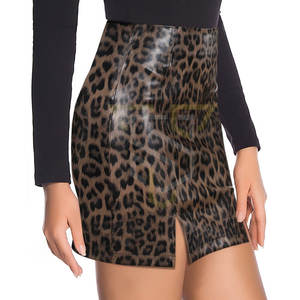 Jupe en cuir pour femme taille haute fabriquée en usine OEM avec une mini-jupe slim en cuir de vachette véritable acceptée sous marque privée - Product Image 5