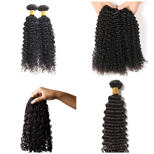 Extensiones crudo de cabello rizado indio Remy Tramas Cabello virgen Premium Suave y de larga duración - Product Image 1