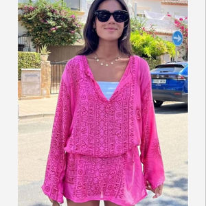 Kurta floral d'été vintage T-shirt sans manches respirant Paisley Design Dieu numérique brodé Patchwork schéma de couleurs naturelles - Product Image 1