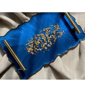 ถาดเรซิ่นหรูหรา ถาดตกแต่งทันสมัยสำหรับโต๊ะกาแฟ งานแต่งงาน ใช้เสิร์ฟอาหาร เครื่องดื่ม ไวน์ น้ำ - Product Image 3