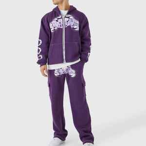 2025 qualité supérieure imprimé personnalisé hommes formation Jogging porter respirant 100% coton Gym Sportswear ensembles solide survêtement - Product Image 1