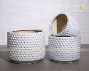 Sleek Modern FI140H26 White Indoor Flower <b>Pot</b> for Home & Garden Enhances Mini Landscapes and <b>Planting</b> - Product Image 4