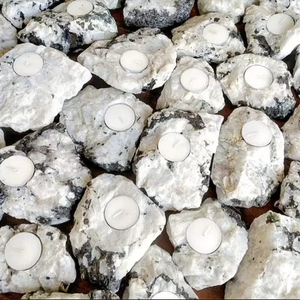 เชิงเทียนหินธรรมชาติสีรุ้งมูนสโตนเชิงเทียนหินอาเกตธรรมชาติ - Product Image 3