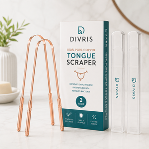 ที่ขูดลิ้นรูปตัวยูสองด้าน Divris Copper ใช้ซ้ำได้ เป็นมิตรกับสิ่งแวดล้อม พกพาสะดวก ออกแบบตามหลักสรีรศาสตร์ สำหรับทำความสะอาดช่องปาก รุ่นใช้ในบ้าน - Product Image 2