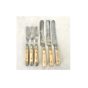 Cuchara de acero inoxidable Cubiertos Cuchillo de mantequilla 6 piezas Cubiertos Artesanía Cuchara Mango de hueso Último diseño Mango Cubiertos - Product Image 1