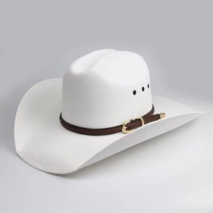 2023 Unisex verano Western Jazz sombrero de vaquero tejido a mano conjunto duro transpirable con circunferencia ajustable para escenarios Casuales - Product Image 3