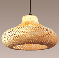 2023 rotin osier rond bambou rotin lustre suspension lumière suspendue Led plafonnier salle à manger salon lustre