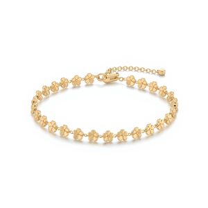 Elegante Brazalete de Cadena Floral Ajustable de Oro Amarillo de 14K para Mujer con Delicados Eslabones de Flores, Joyería Fina con Certificación GIA - Product Image 1