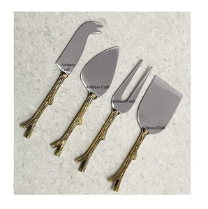 ชุดเครื่องตัดชีสแบบด้ามจับมีด้ามจับดีไซน์ใหม่4ชิ้นเครื่องมือตัดชีสสำหรับเครื่องตัดชีสส้อมและที่หั่นชีสโลโก้ตามสั่ง - Product Image 1