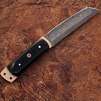 Couteau de chasse Bowie en acier Damas fait main de qualité supérieure, pour le bushcraft, le camping et la chasse, avec manche en bois durable, OEM
