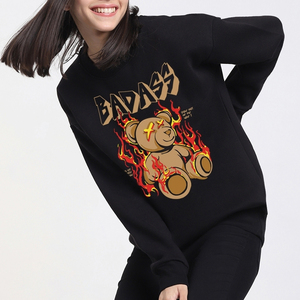 Sweat-shirts oversize pour femmes Pulls en molleton à manches longues Vêtements d'automne et d'hiver avec poche - Product Image 1