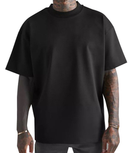 เสื้อยืดผู้ชายไซส์ใหญ่ ผ้าฝ้าย 100% คุณภาพสูง ระบายอากาศดี ดีไซน์ไหล่ตก แฟชั่นใหม่ รับผลิตแบบ OEM ด้านหน้า - Product Image 2