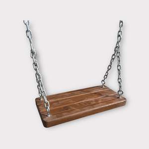 Traditional Wooden Porch <b>Swing</b> Chair with Galvanized Chain Rustic Outdoor Furniture for 1 Person Use Traffic - Product Image 1