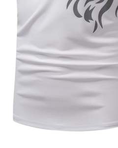 Camiseta Deportiva Personalizada para Hombre, Estampado de León Gris y Dorado, Poliéster, Corte Atlético, Manga Corta, Transpirable, Ropa Deportiva Informal para Gimnasio, Entrenamiento - Product Image 5