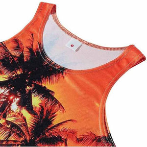 Vêtements d'été personnalisés de haute qualité avec impression par sublimation pour hommes débardeurs Débardeur en coton et polyester à col rond respirant de grande taille - Product Image 3