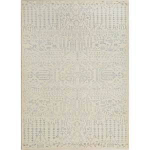 Tapis Erbe Classique en Laine et Viscose Noué à la Main, Épaisseur 10mm, Motif Médaillon Rectangulaire Jacquard 3D pour Couloir et Maison Skwv-87 - Product Image 1