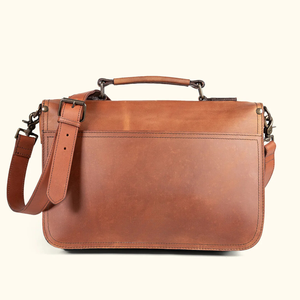 Men's Fashionable Full Grain Genuine Buffalo <b>Leather</b> Briefcase Portable Office Briefcase <b>Laptop</b> <b>Bag</b> - Product Image 4