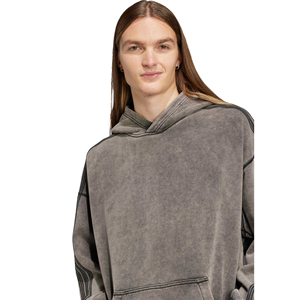 Sweat à capuche décontracté en molleton délavé personnalisé, lourd, surdimensionné, pour femmes, 100% coton, saison hivernale, logo sur le devant, écologique - Product Image 2