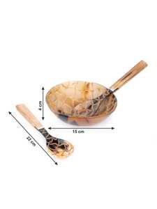 Bol à salade écologique en corne de buffle, fait main, bol à salade de luxe en corne de buffle pour table à manger à bas prix - Product Image 6