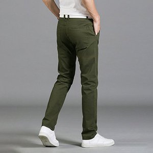 กางเกงยีนส์ยืดทรงแบ็กกี้ผู้ชายสไตล์คลาสสิกกางเกงเอวยางยืดปักธุรกิจลำลองสำหรับฤดูหนาวสีพื้นสไตล์คลาสสิก2025 - Product Image 3