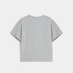 T-shirt d'été personnalisé à la mode à manches courtes pour femmes T-shirt à épaules tombantes Top ample décontracté 100% coton T-Shirts pour femmes - Product Image 6