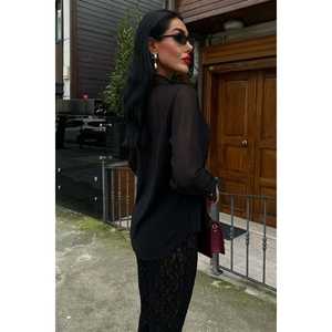 Chemisiers et chemises transparents drapés pour femmes grandes tailles 3427 - Product Image 4