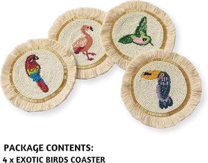 Best Theme Design Glass Beads <b>Table</b> <b>Coaster</b> Best for Parties and Other Functions Tableware Decorative Beast Design <b>Coaster</b> - Product Image 4