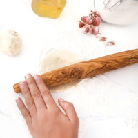 Rouleau à pâtisserie artisanal en bois d'olivier |   Ustensiles de cuisine tunisiens |   Emballage de marque privée