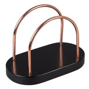 Elegante soporte de pañuelos de Metal negro con Base de madera, soporte de pañuelos para encimera, accesorios para servilletas para bodas o eventos - Product Image 4