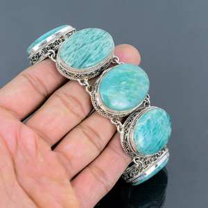 Excelente calidad hecho a mano diseñador amazonita piedra preciosa 925 pulsera de plata esterlina personalizada para Aniversario de compromiso - Product Image 3