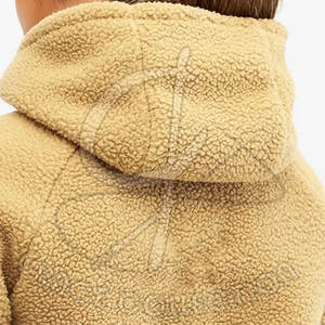 Women's New Fashionable Snow <b>Sherpa</b> <b>Hoodie</b> with Front Zipper Pocket Custom Color Hooded Collar Winter Season Made in Pakistan - Product Image 4