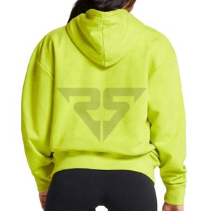 Top Selling 100% Cotton Plain Hoodies Women Green Trending Customized Color Breathable Pullover Sweatshirts Winter Printed - Product Image 3