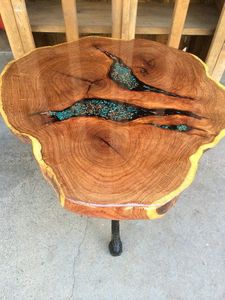 ATTRACTIVITÉ RÉSINE et BOIS Meilleure qualité Meubles de maison de luxe en bois de noyer massif Restaurant Salle à manger Café Rivière Cuisine Époxy - Product Image 2