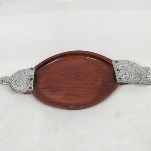 Bandeja de Servicio de Madera de Alta Gama, Color Rojo, con Acabado Esmaltado, para Servicio de Camareros y Artesanía Decorativa en Madera - Product Image 1