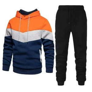 Conjuntos de ropa deportiva informal de otoño e invierno para hombres y mujeres, ropa de marca con Sudadera con capucha y pantalones de empalme, chándal con logotipo frontal - Product Image 2