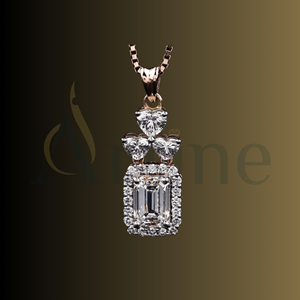 Collier pendentif diamant émeraude personnalisé pour bijoux personnalisés de mode unisexe avec gravure - Product Image 1