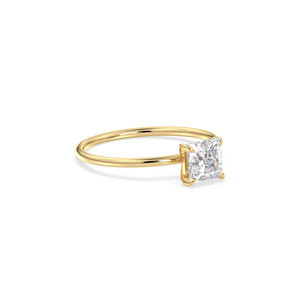 REYES Bagues de fiançailles pour femmes en or massif 14K de 1 carat, diamant de laboratoire taillé princesse, design personnalisé, bijoux fins - Product Image 3