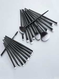 Hot Bán Màu Đen Make Up Bàn Chải Vẻ Đẹp Trang Điểm <span class=keywords><strong>Angled</strong></span> Bàn Chải Lông Mày Giao Hàng Nhanh Chóng Tùy Chỉnh Thương Hiệu Riêng Trang Điểm Bàn Chải Thiết Lập 20Pcs - Product Image 6