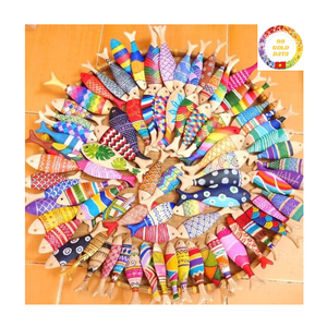 Poisson en bois décoratif fait à la main pour la maison côtière Beach Resort Patio Porch Garden Nautical Gift Stores et tenture murale - Product Image 5