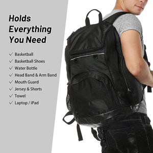 2024 venta al por mayor bolsa de deporte poliéster softback impermeable fútbol baloncesto bolsa interior cremallera bolsillo lavable bolsa de deportes - Product Image 5