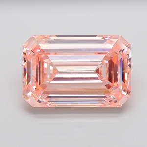 Diamant de laboratoire cultivé CVD de 15 carats, rose intense fantaisie, taille émeraude, VVS2, certifié IGI - Product Image 4
