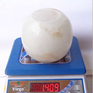 Portavelas hecho a mano de piedra de alabastro blanco perfectamente diseñado de forma ovalada para exportación disponible en cantidad al por mayor - Product Image 5