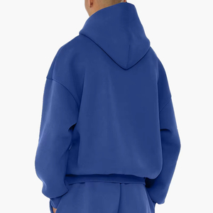 Sweat à capuche personnalisé de haute qualité pour hommes, surdimensionné, noir, essentiel, coupe boxy, streetwear, coton polaire épais 400 g/m², français - Product Image 5