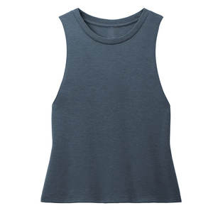 Camiseta sin mangas de entrenamiento para mujer OEM/ODM, camiseta sin mangas ajustada de poliéster estirable con estampado personalizado para mujer al por mayor - Product Image 4