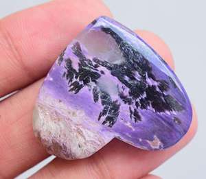 Corazón de charoita Natural, corazón de piedras preciosas sueltas de alta calidad - Product Image 2