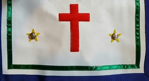 ผ้ากันเปื้อนดีไซน์มาโซนิกแบบปักลายสีดำเข้มสีส้ม - Product Image 6